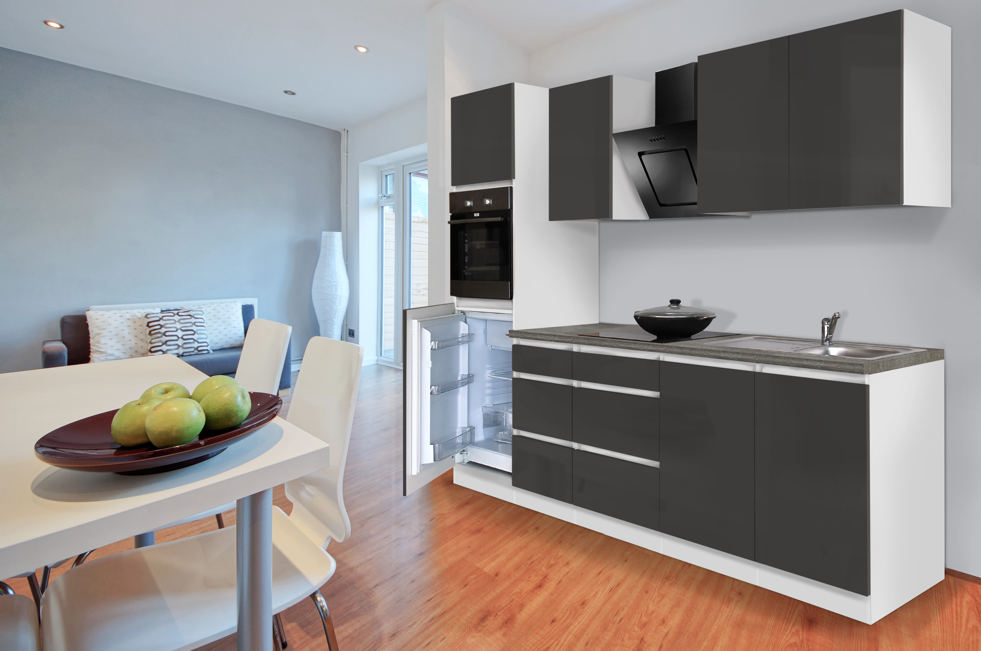 Respekta premium senza maniglia cucinino cucina blocco 270 cm ... Maniglie 3 cm