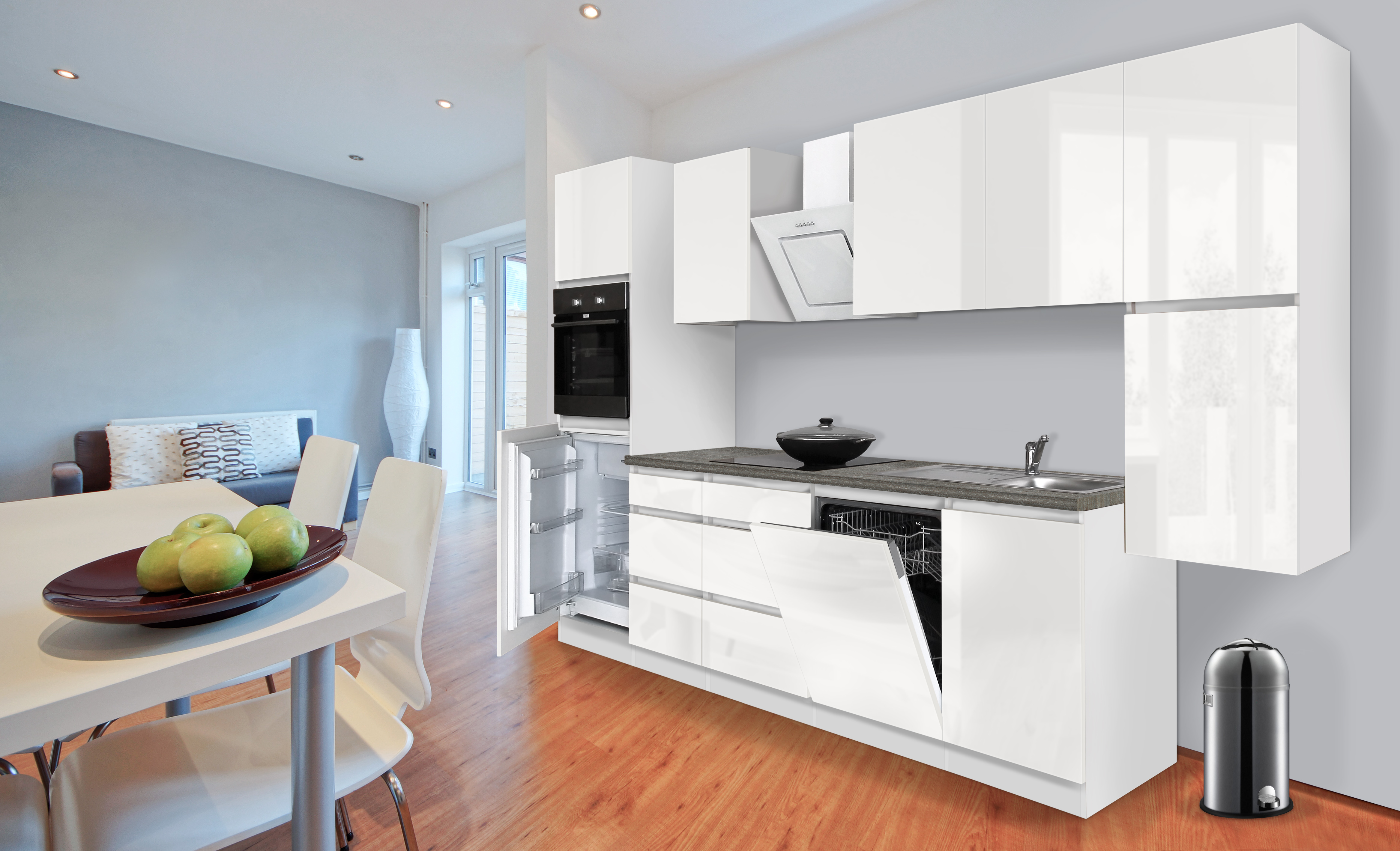 Respekta premium senza maniglia cucinino cucina blocco 330 cm ... Maniglie 3 cm