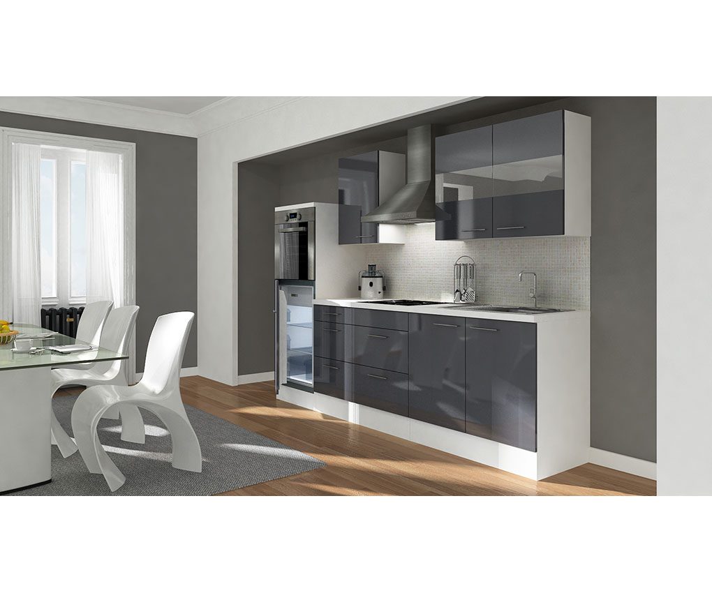Respekta riga vuota di cucina premium blocco 270 cm bianco grigia ...