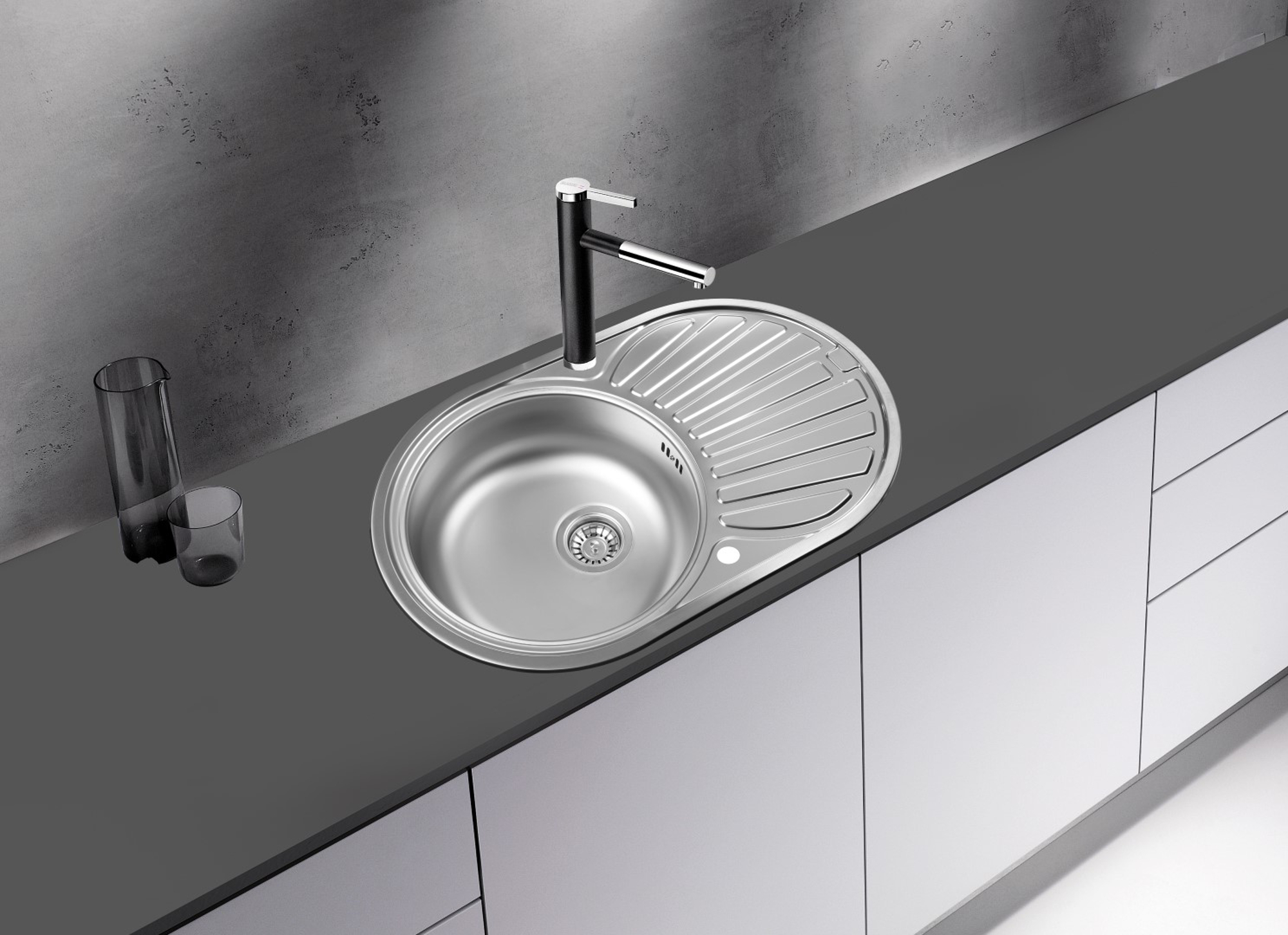 Respekta lavello incasso acciaio inox cucina ovale lavandino ...